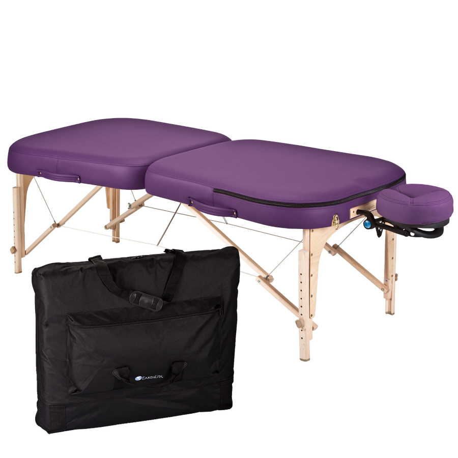 EarthLite Infinity Conforma Portable Massage Table Package picture with table, headrest, and carry case