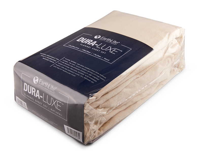 Dura-Luxe 3 piece flannel sheet set package in natural