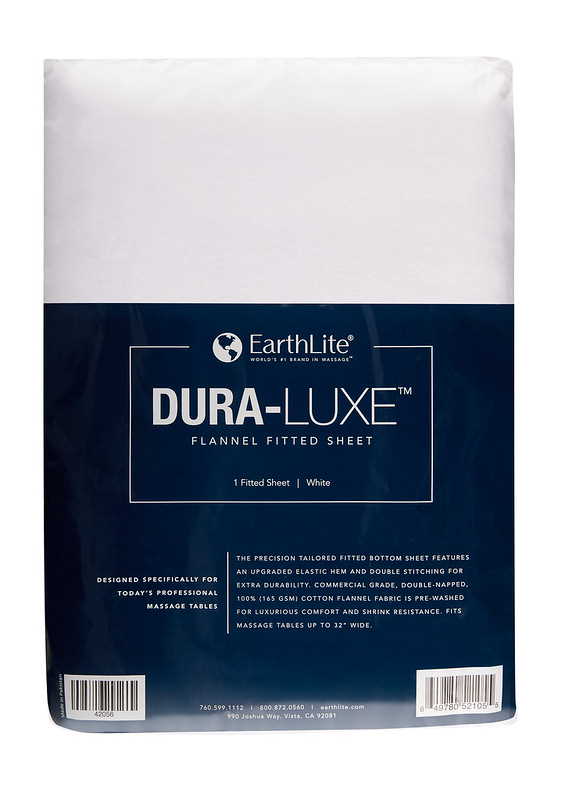 Earthlite Dura-Luxe fitted flannel massage table sheets.