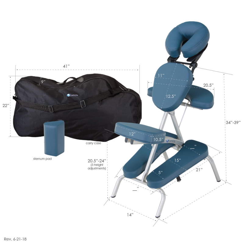 Earthlite Vortex portable massage chair dimensions