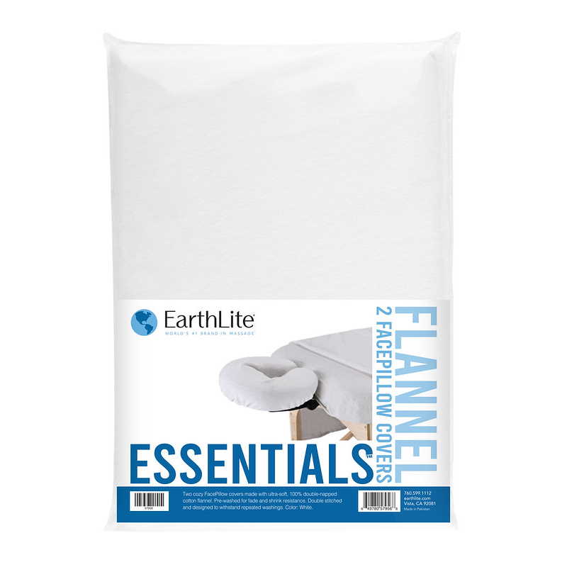Essentials Flannel Crescent Cover 2 pack in White, by Earthlite