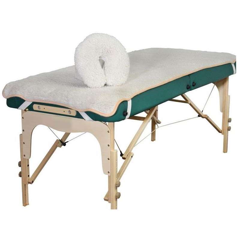 Image of fleece table pad set for portable massage tables