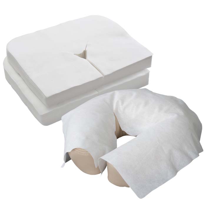 Disposable Massage Table Headrest Covers - 100 pack - Soft massage table headrest covers are sanitary and disposable.