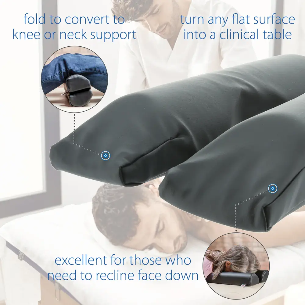 Image showing features of the Core Products Max Relax face rest pillow.