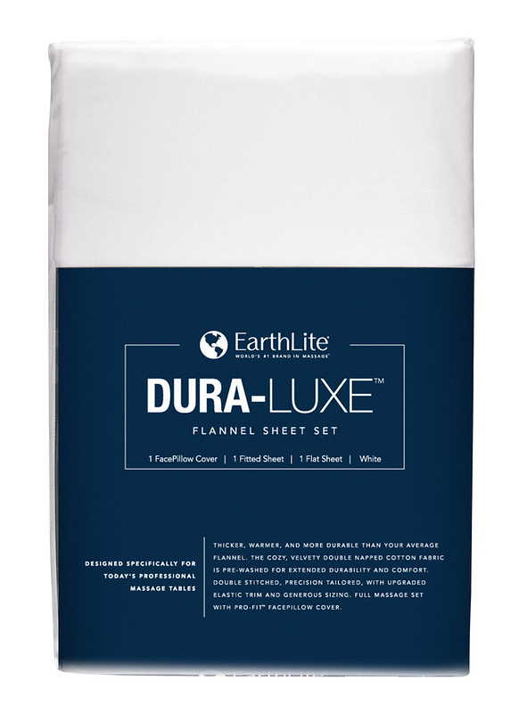 Dura-Luxe 3 piece flannel sheet set package front view in white