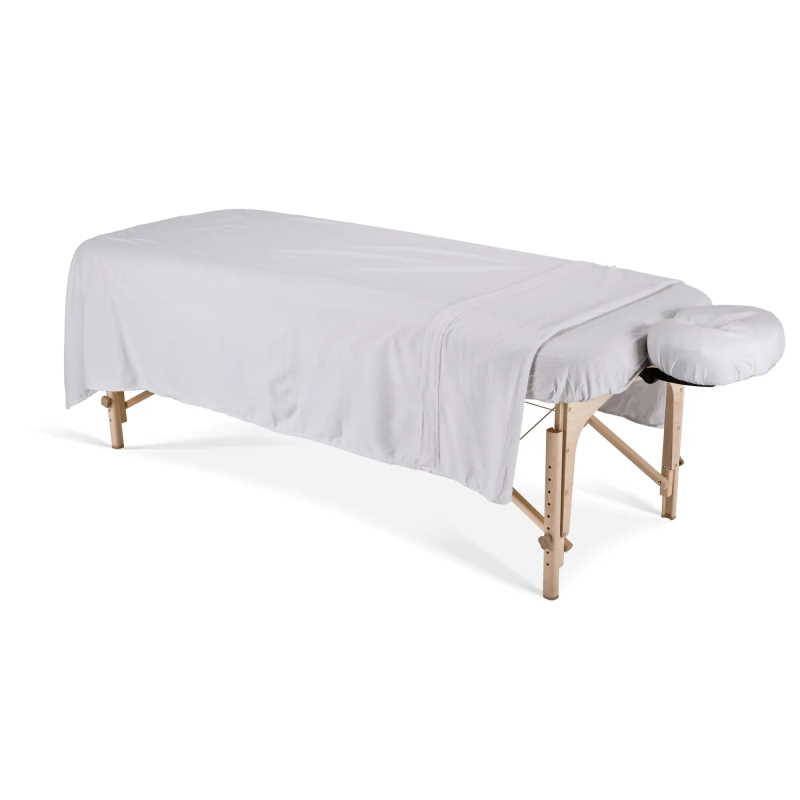 Dura-Luxe sheet set installed on a massage table.