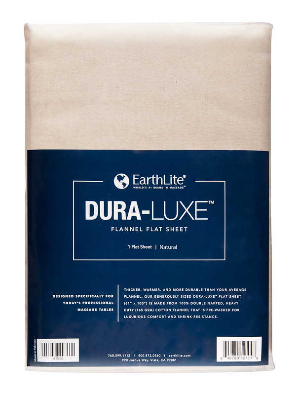 Earthlite Dura-Luxe flat flannel massage table sheet in natural.