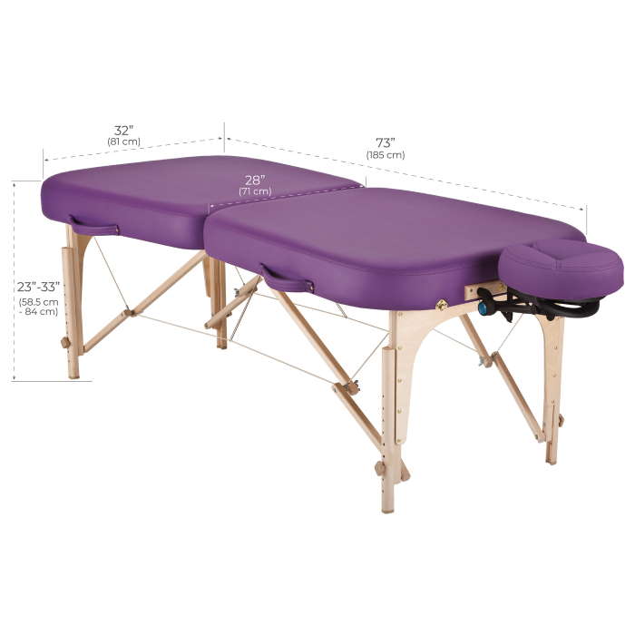 Earthlite Infinity portable massage table dimensions setup