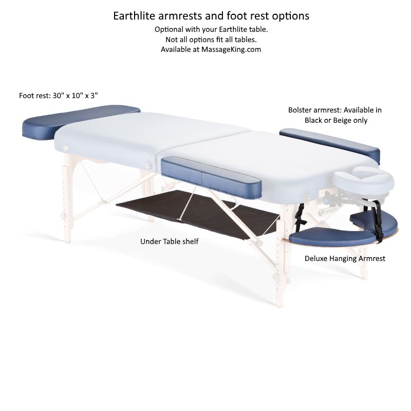 EarthLite Armrests and foot rest options