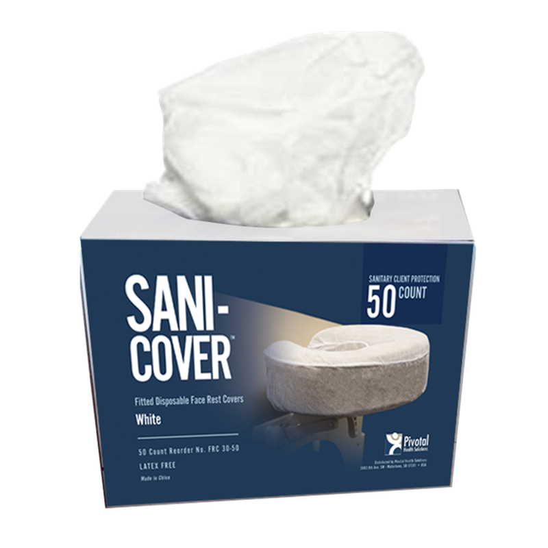 Sani-cover box of 50 fitted disposable face rest covers.