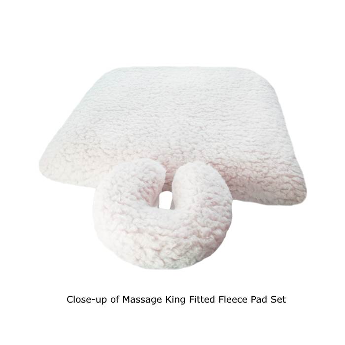 Close-up picture of the fitted fleece pad set from Massage King
