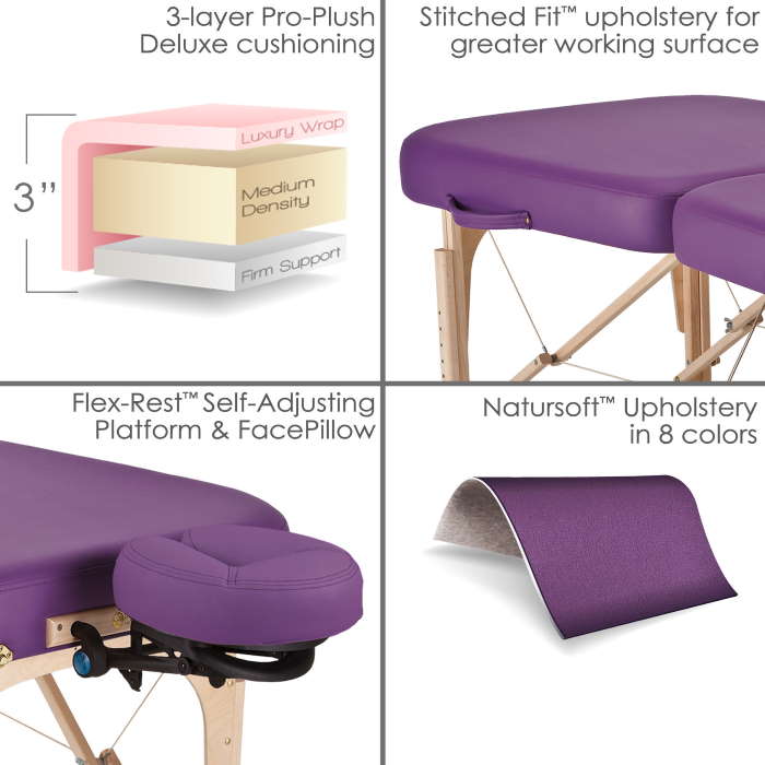 Infinity portable massage table foam and stitching view