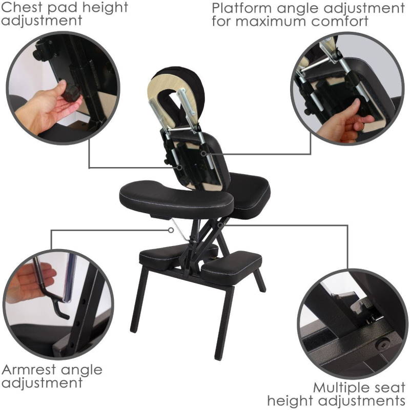 Feature close-up of the MicroLite portable massage chair