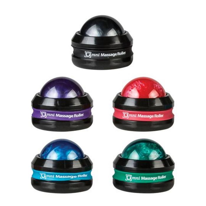 Omni massage rollers come in 5 different colors, each with a pearl marblelized roller