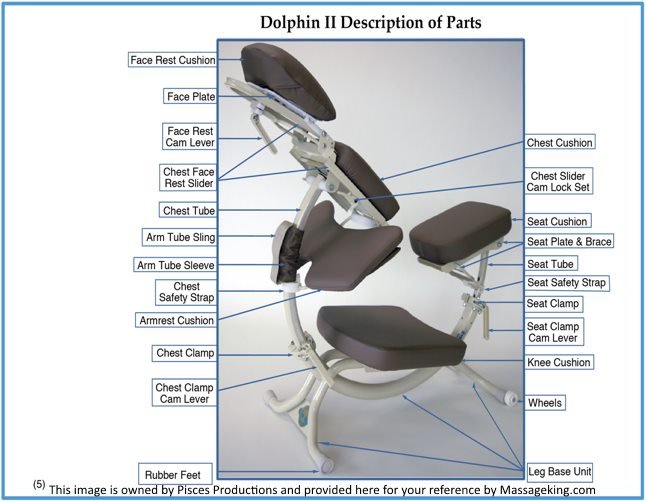Parts diagram for Pisces Dolphin massage chair