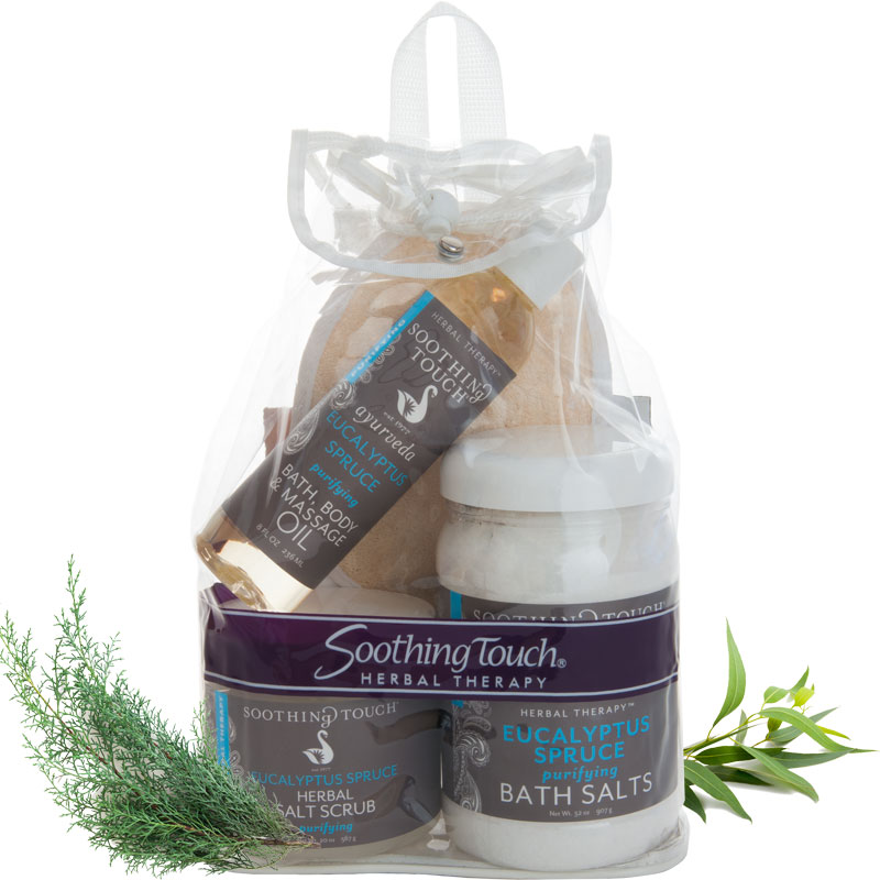 Soothing Touch Eucalyptus Spruce Spa Gift Set - Great gift for the cold and flu season.