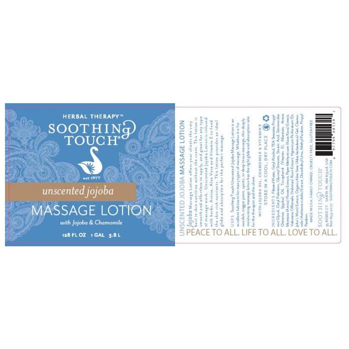 Unscented Jojoba massage lotion label close up picture