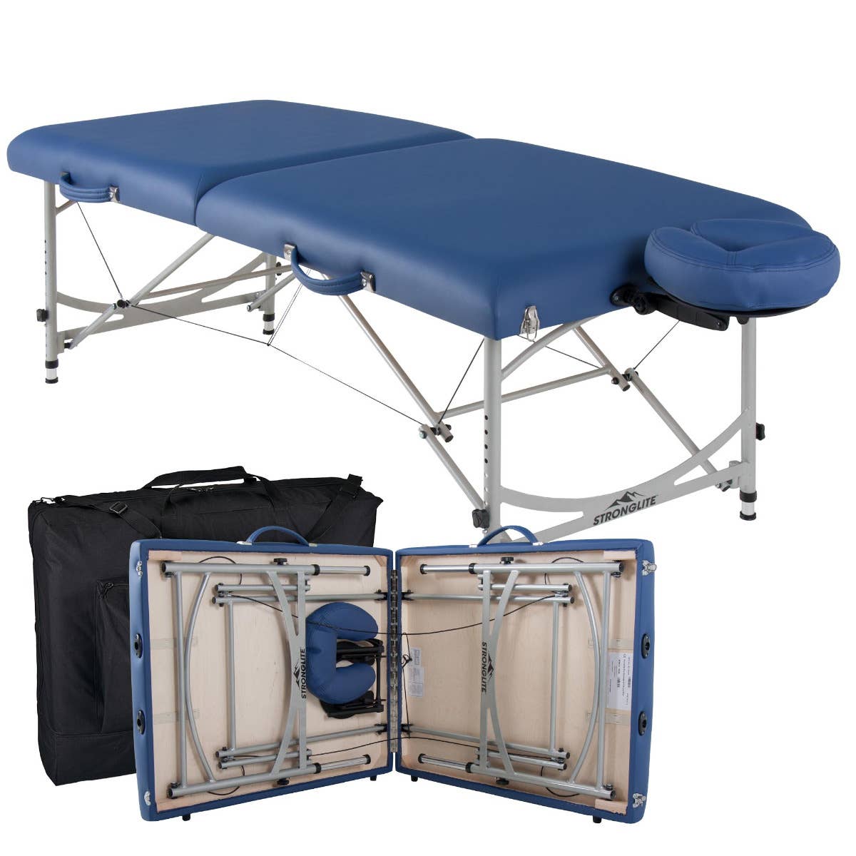 Versalite Pro table shipping configuration with accessories stored inside the table. 
