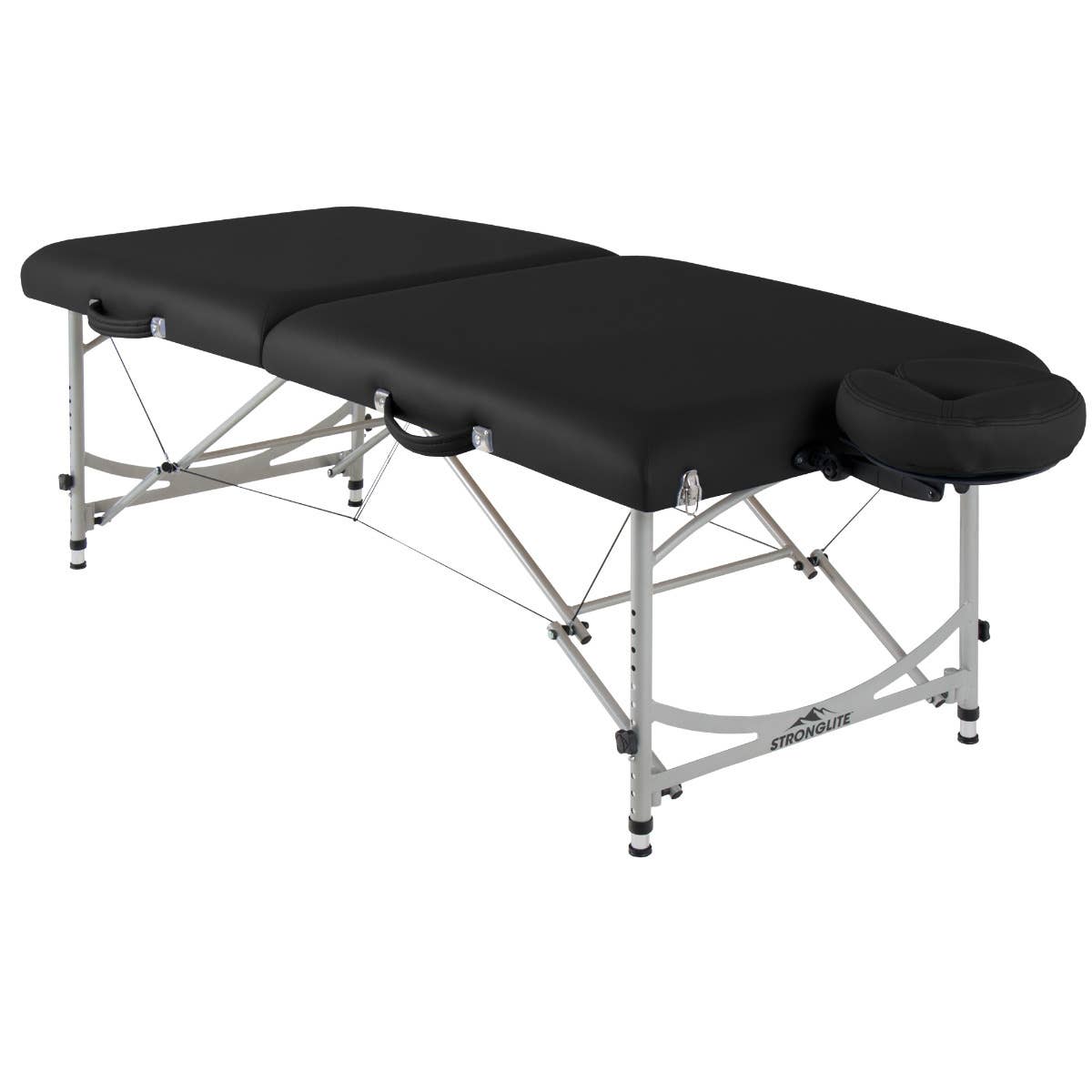 Versalite Pro massage table in black Natures Touch upholstery.