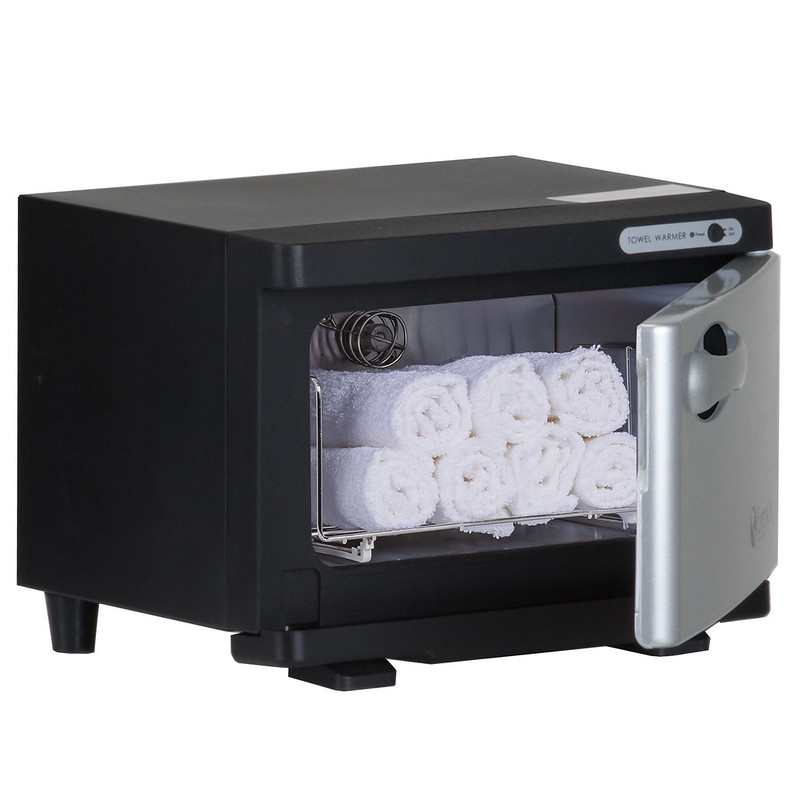 Interior view of the Earthlite Mini Hot Towel Cabinet Warmer with UV