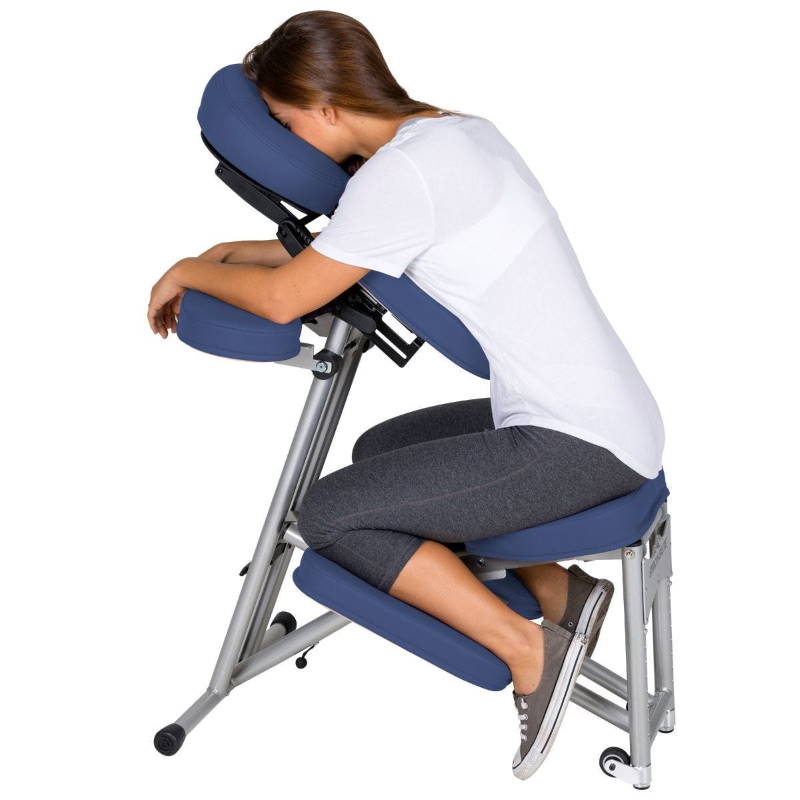 Ergo Pro Portable Aluminum Massage Chair shown in use. Order yours today. 