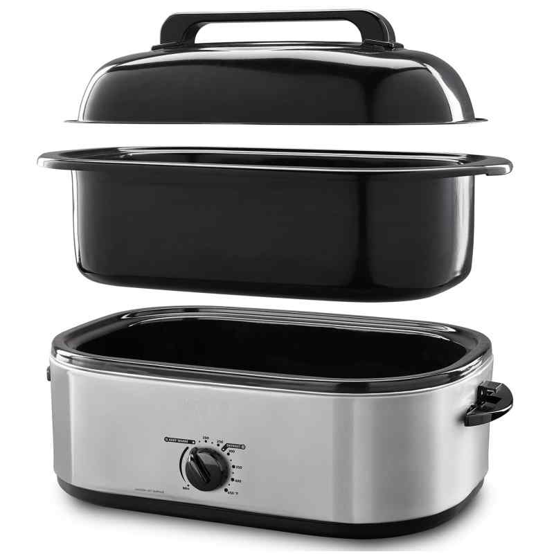 Silver color 18 quart warmer with removeable pan. 